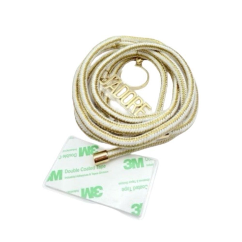 DIOR Phone Lanyard Strap Gold & White Rope Lanyard with J'ADORE Charms - New - Picture 3 of 8